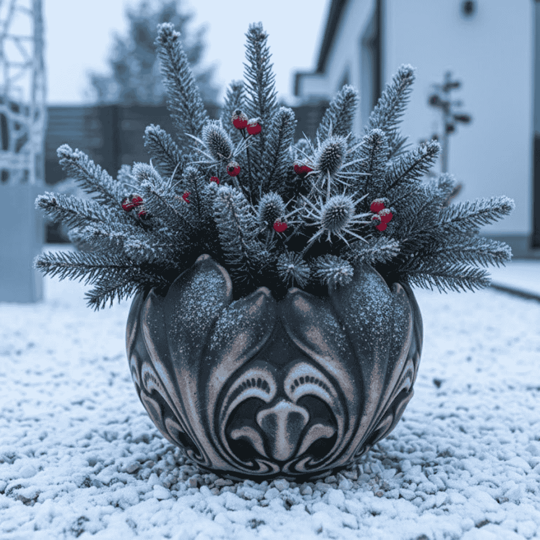 Mrazuvzdorná Lilie v zimním aranžmá